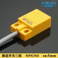 邦拓斯/BANGTOS扁平方形电感式SN-5NUO接近开关三线NPN常开直流24V金属传感器