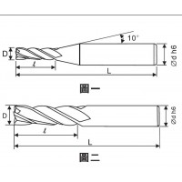 加工55度以下 台湾进口 四刃钨钢涂层立铣刀（45度螺旋角） CNC 数控刀具