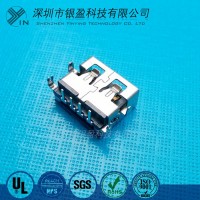 USB母座 AF短体沉板11mm 90度四脚插件 适配器连接器 usb**USB2.0小米