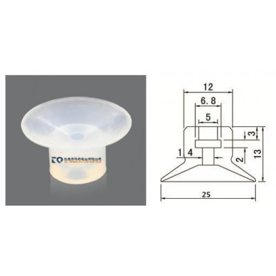 直销天行机械手配件自动化气动硅胶透明真空吸盘小头25S1图1