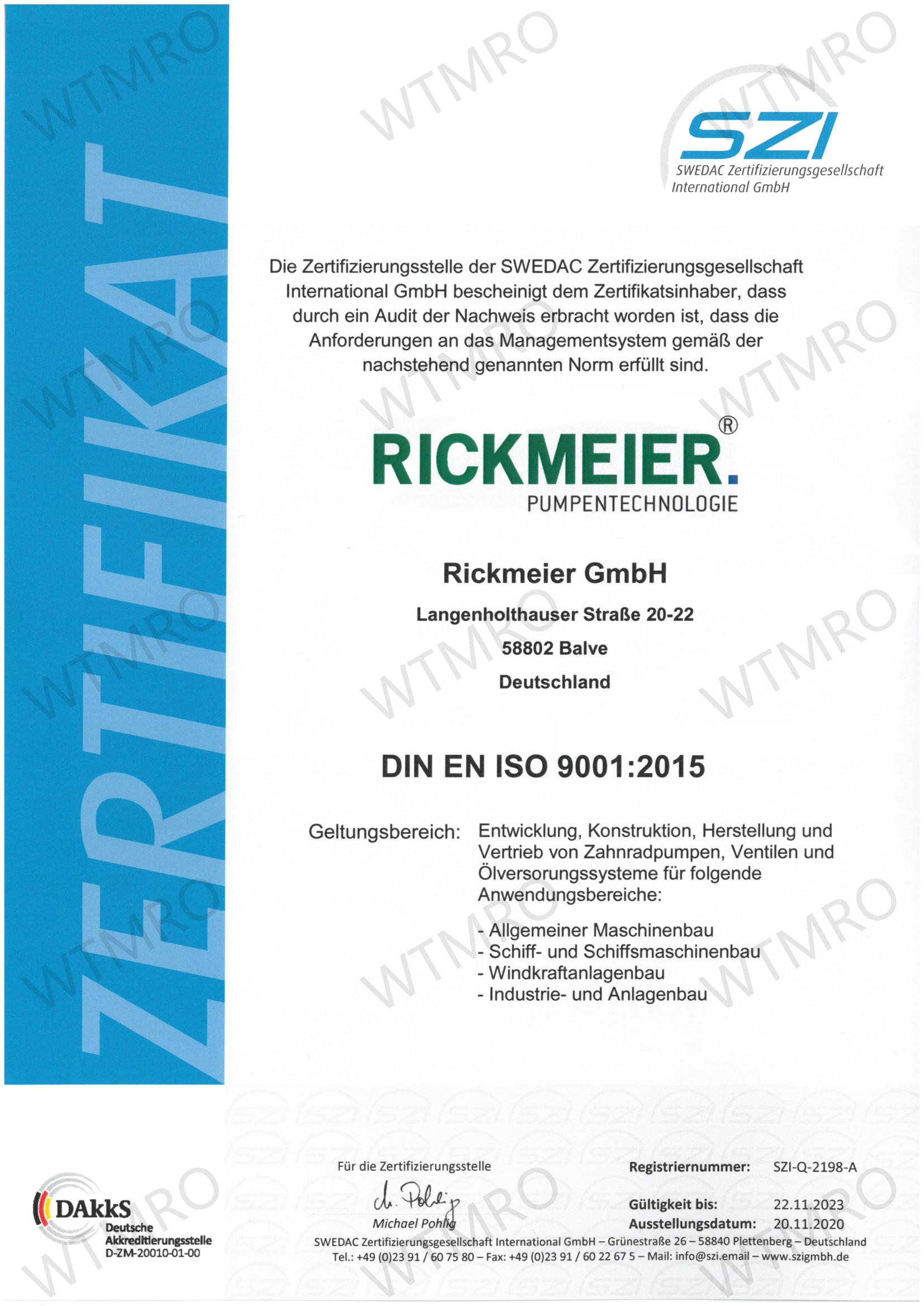 ISO 9001 认证证书