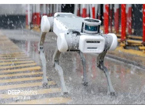 来看国内首款工业级防水级智能四足机器人