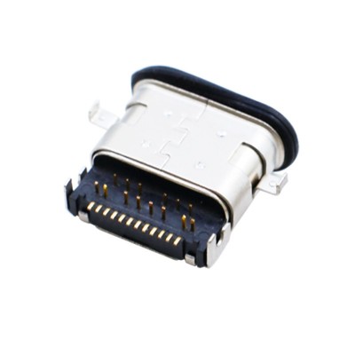 防水USB TYPE C 24P沉板1.05母座 前插后贴DIP插座 SMT贴片连接器图2