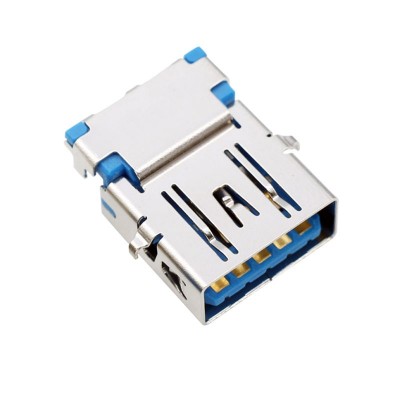 厂家直销USB3.0母座 沉板式DIP插座 USB SINKING 1.8连接器 蓝胶图2