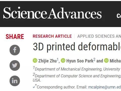 Science子刊：直接在活体器官表面3D打印柔性传感器