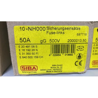 原装SIBA高压熔断器2000013.50