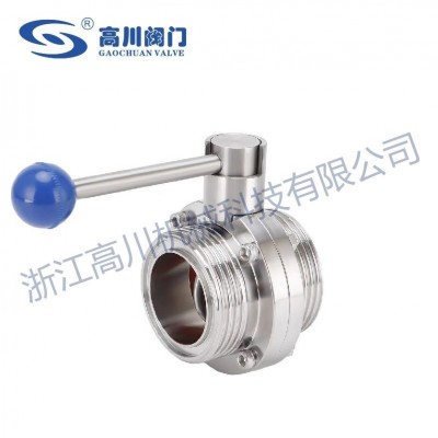 D21X卫生级外螺纹蝶阀图2