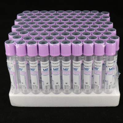 紫色管帽含EDTA-K2抗凝剂PET材质真空采血管_抽血管_血常规管图1