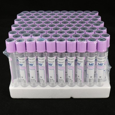 紫色管帽含EDTA-K3抗凝剂PET材质真空采血管_抽血管_血常规管图1