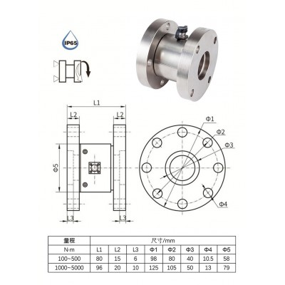 NTJN-3双法兰式静态扭矩传感器图3